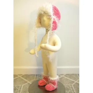 Pink Suede Ugg Boots and Aviator Hat – 6-12 Months