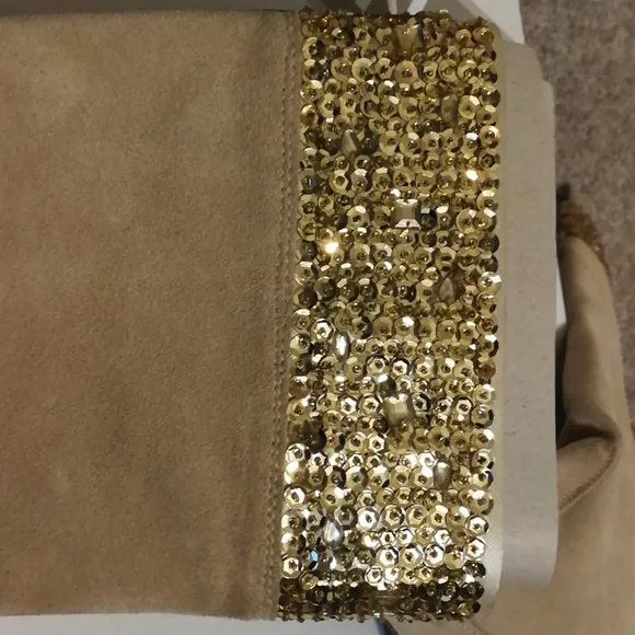 PINKO Brand New SUEDE Leather with Golden Crystal Boots