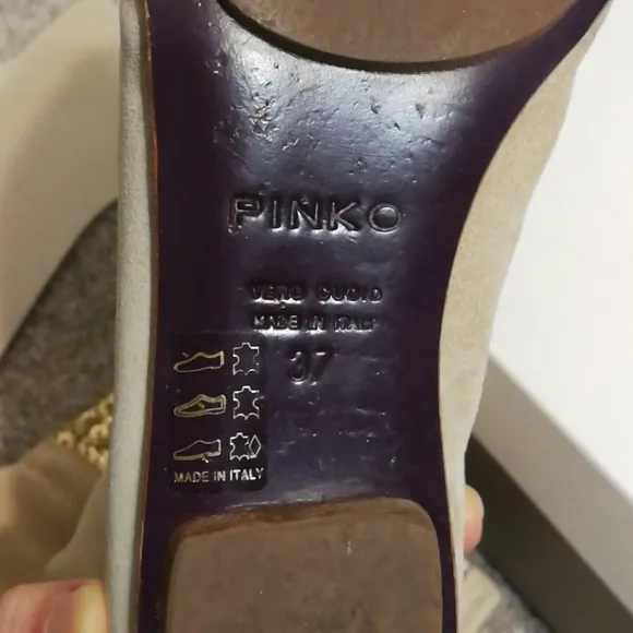 PINKO Brand New SUEDE Leather with Golden Crystal Boots