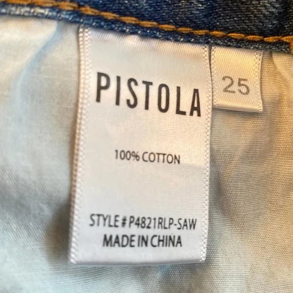 PISTOLA GIGI Low Rise Cut Off Jean Shorts, Size 25
