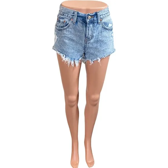 PISTOLA GIGI Low Rise Cut Off Jean Shorts, Size 25