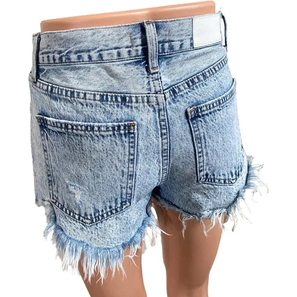 PISTOLA GIGI Low Rise Cut Off Jean Shorts, Size 25