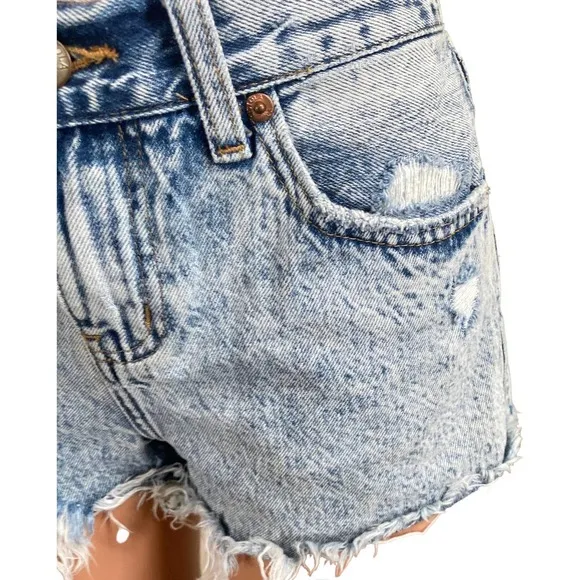 PISTOLA GIGI Low Rise Cut Off Jean Shorts, Size 25