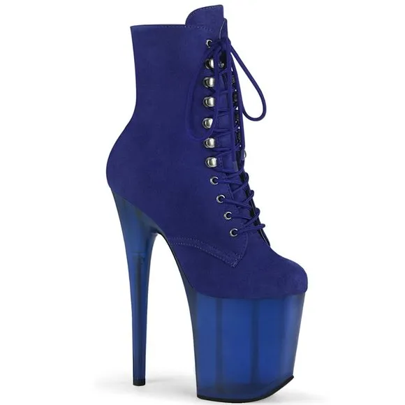Platform Suede High Heel Lace Up Ankle Boots