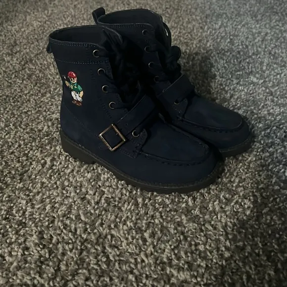 Polo by Ralph Lauren Blue High-Top Boots with Suede Finish