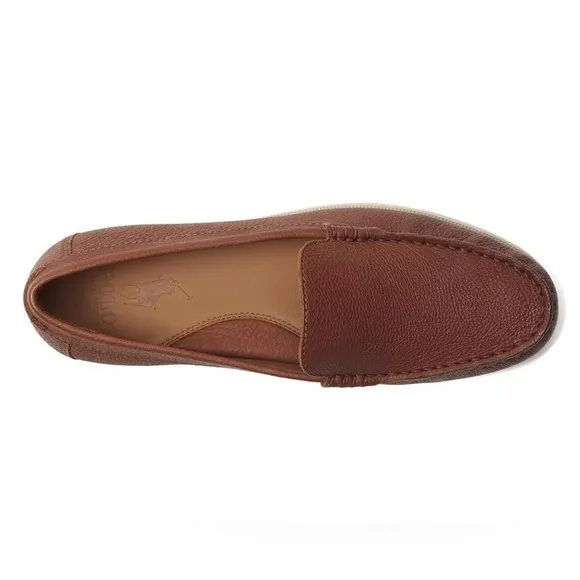 Polo Ralph Lauren Men Merton Leather Venetian Loafers Sz 10 1/2 Brown Shoe New