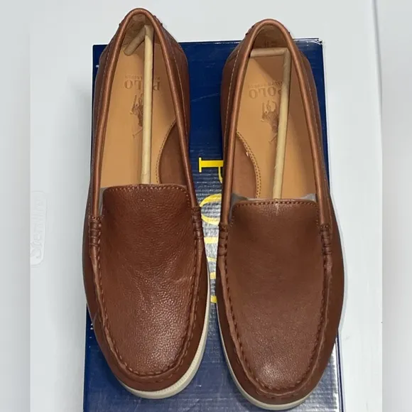 Polo Ralph Lauren Men Merton Leather Venetian Loafers Sz 10 1/2 Brown Shoe New