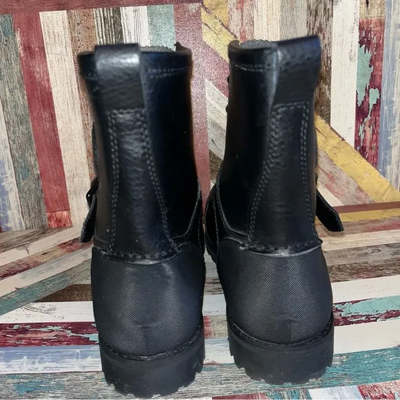 Polo Ralph Lauren Men’s Weybrook Leather Ranger Boots Buckle EUC Black SZ 10.5