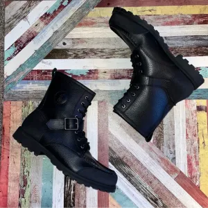 Polo Ralph Lauren Men’s Weybrook Leather Ranger Boots Buckle EUC Black SZ 10.5