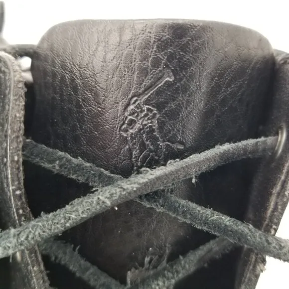 Polo Ralph Lauren Mens Wheatlands Combat Military Boots Black Leather Lace 11 D