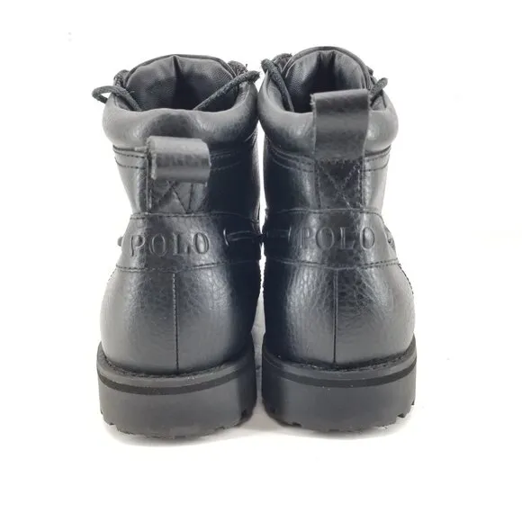 Polo Ralph Lauren Mens Wheatlands Combat Military Boots Black Leather Lace 11 D