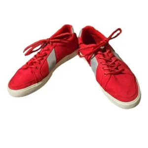 Polo Ralph Lauren Size 7.5 D HUGH Red Canvas Fashion Sneakers