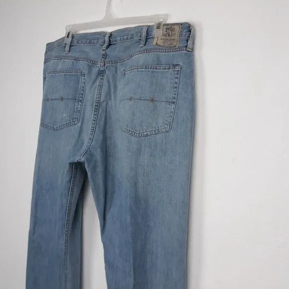 Polo Ralph Lauren Classic 867 100% Cotton Jeans Men's Sz 42x36 Light Wash
