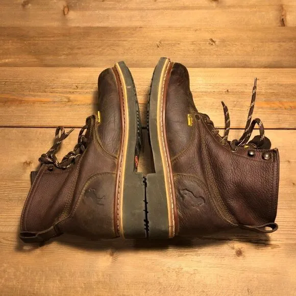 Potrillo Brown Leather Men's Work Boots Made in Mexico Size 7.5