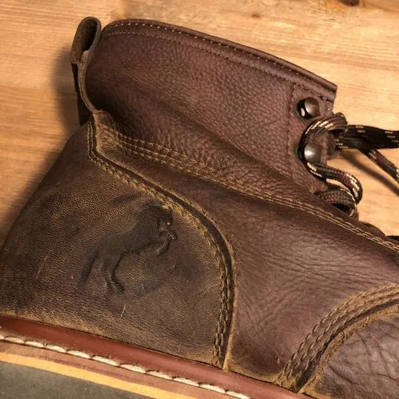Potrillo Brown Leather Men's Work Boots Made in Mexico Size 7.5