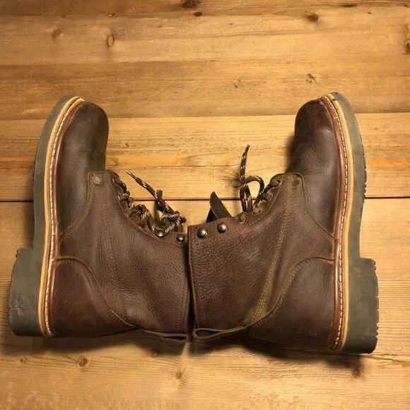 Potrillo Brown Leather Men's Work Boots Made in Mexico Size 7.5