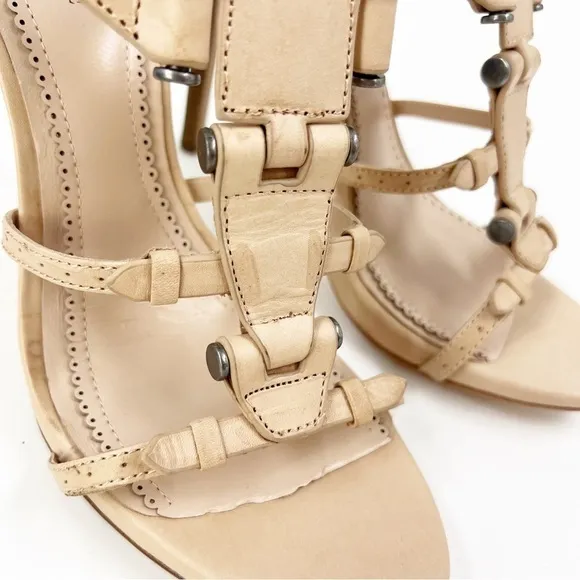 ✅Pour la Victoire Sierra High Heel Sandals cognac Size 9.5 Cowhide Leather Upper