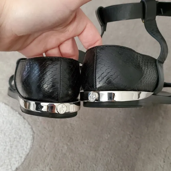 Prabal Gurung Black Flat Gladiator Sandals Size 37
