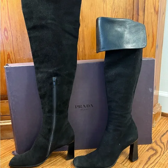 Prada Black Women's Knee-High Boots
