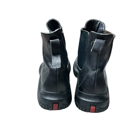 PRADA Chelsea Women’s Black Pull On Ankle Boots Size 37.5=7.5 Made in Italy