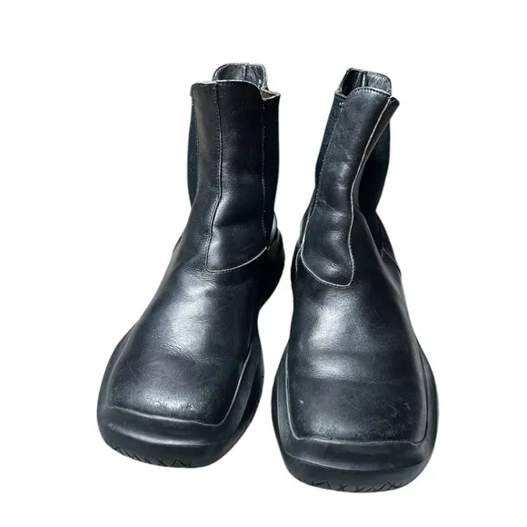 PRADA Chelsea Women’s Black Pull On Ankle Boots Size 37.5=7.5 Made in Italy