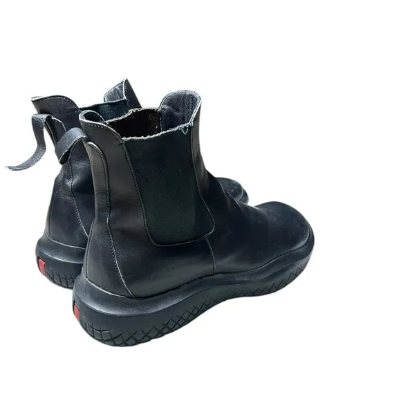 PRADA Chelsea Women’s Black Pull On Ankle Boots Size 37.5=7.5 Made in Italy