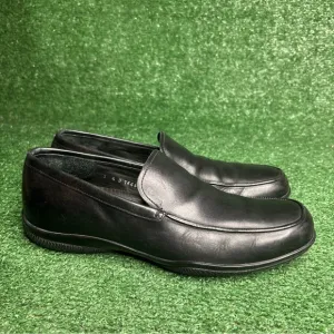 Prada Mens Black Leather Loafers Drivers Shoes Made in Italy - US Size 8.5