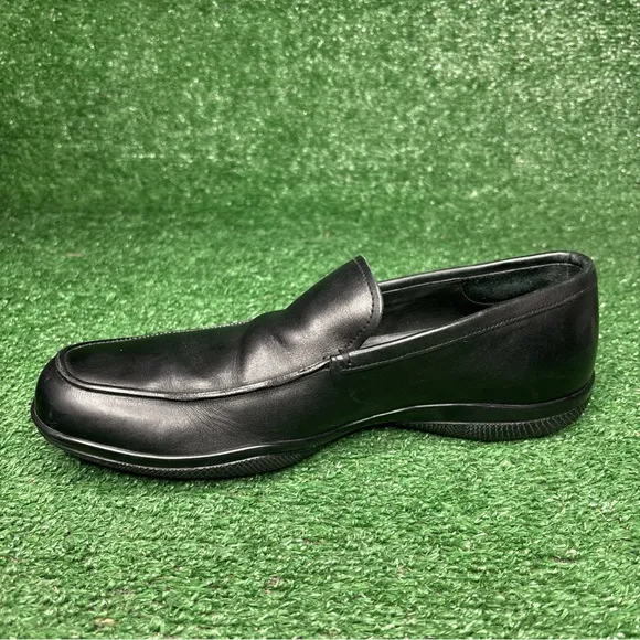 Prada Mens Black Leather Loafers Drivers Shoes Made in Italy - US Size 8.5