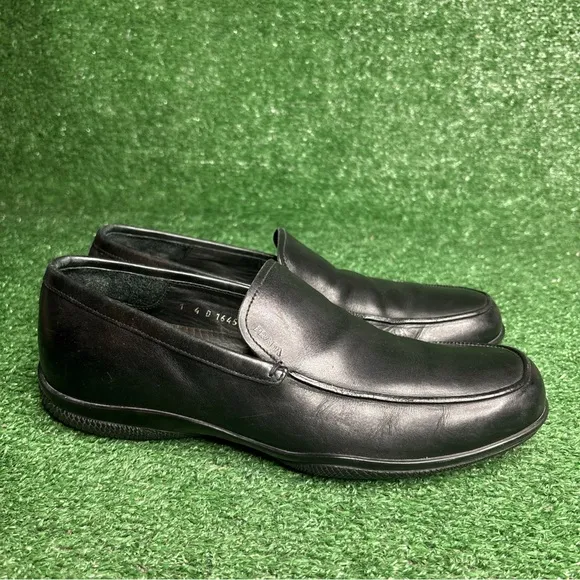 Prada Mens Black Leather Loafers Drivers Shoes Made in Italy - US Size 8.5