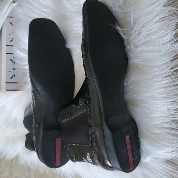 Prada  patent leather slipon ankle shoes size 9
