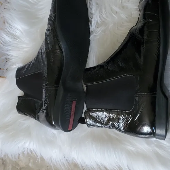 Prada  patent leather slipon ankle shoes size 9