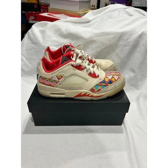 Pre-Owned Air Jordan 5 Retro Low ‘CNY’ Men Size 10 Sneakers Lace Up