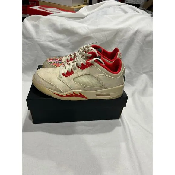 Pre-Owned Air Jordan 5 Retro Low ‘CNY’ Men Size 10 Sneakers Lace Up