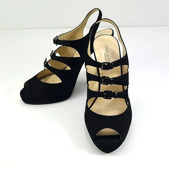 Preview International platform edgy sandals with 3 buckles  size 7.5