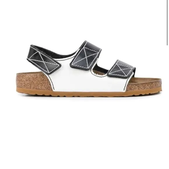 Proenza Schouler x Birkenstock Milano Sandals Black &amp; White Leather, Size 37