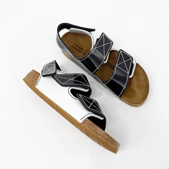 Proenza Schouler x Birkenstock Milano Sandals Black &amp; White Leather, Size 37