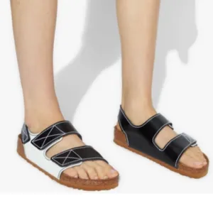 Proenza Schouler x Birkenstock Milano Sandals Black &amp; White Leather, Size 37