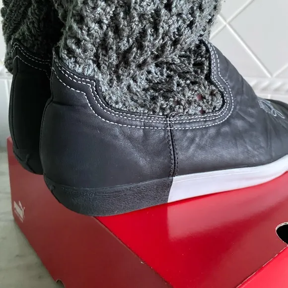 Puma Black and White Slip on sneakers