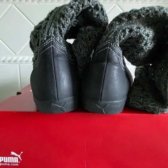 Puma Black and White Slip on sneakers
