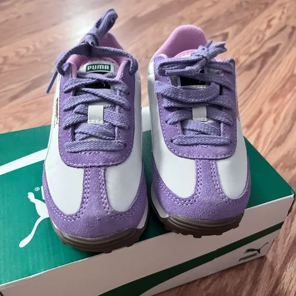 Puma Girls Toddler Kids Easy Rider Purple Shirt Sneakers size 11c brand new