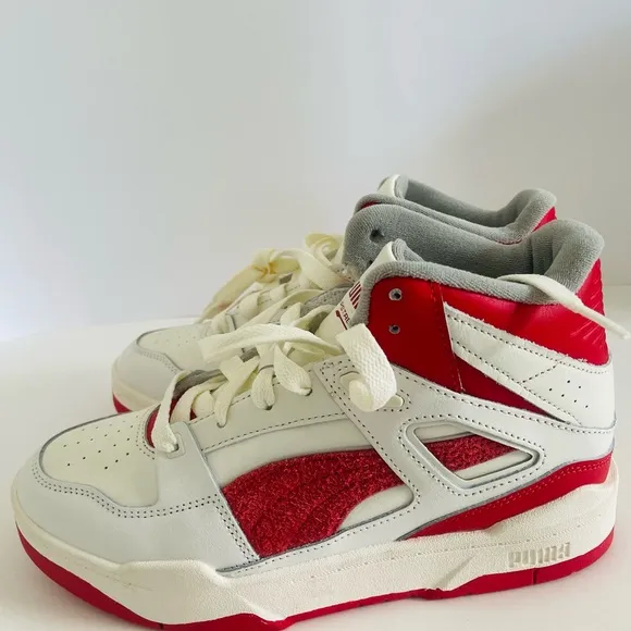 Puma Kids Slipstream White and Red Sneakers Size 7 unisex.
