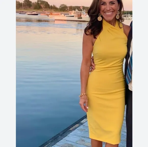 Rachel Rachel Roy Halter Sheath Dress - Yellow - Size Small
