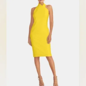 Rachel Rachel Roy Halter Sheath Dress - Yellow - Size Small