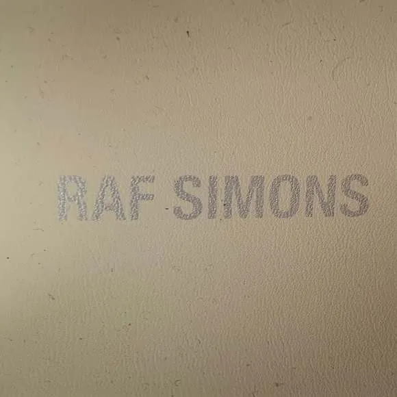 RAF SIMONS Orion White Black Leather Lace-Up Low Top Sneakers