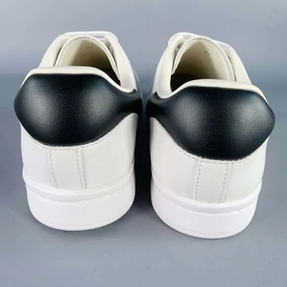 RAF SIMONS Orion White Black Leather Lace-Up Low Top Sneakers