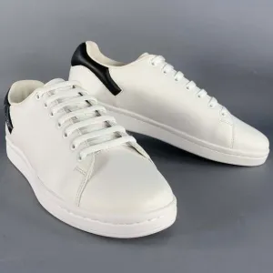 RAF SIMONS Orion White Black Leather Lace-Up Low Top Sneakers