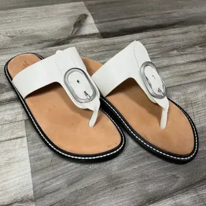 Rag &amp; Bone Ansley Leather Flat Thong Sandals Whites Women’s Size 38
