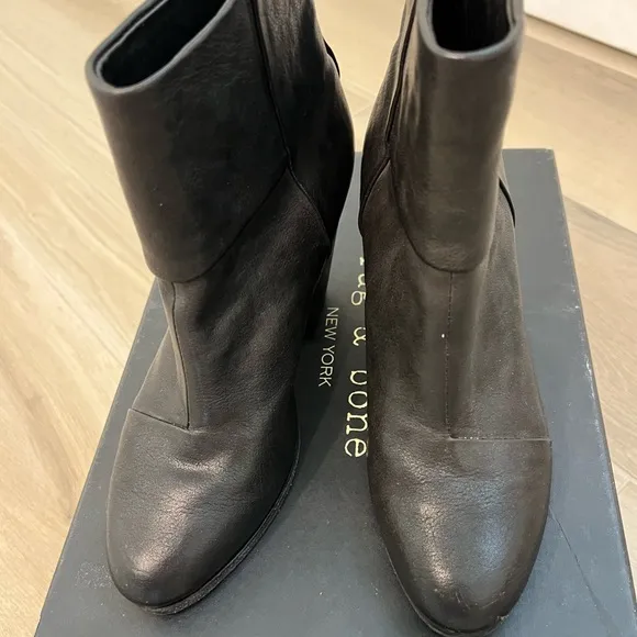 Rag &amp; Bone Black Ankle Boots Sleek Minimalist Design