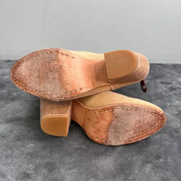 Rag &amp; Bone Boot Bootie Newbury Classic Canvas size 7.5 Khaki Tan Beige Heels