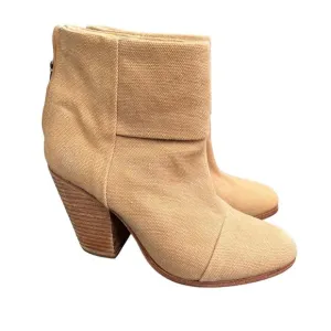 Rag &amp; Bone Boot Bootie Newbury Classic Canvas size 7.5 Khaki Tan Beige Heels